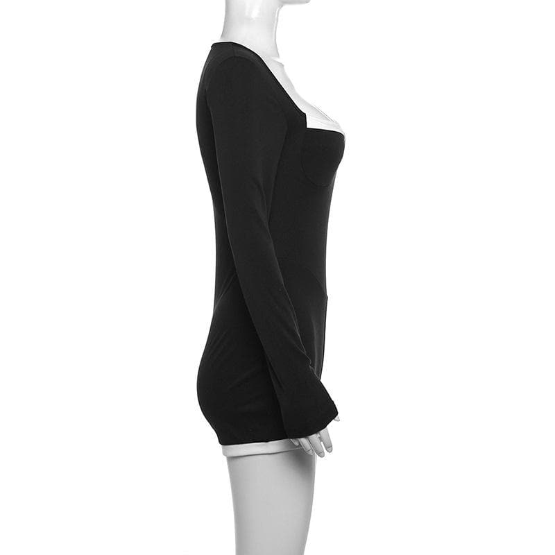 Fall Chic: Sweetheart Long Sleeve Athleisure Romper - Cozy & Versatile