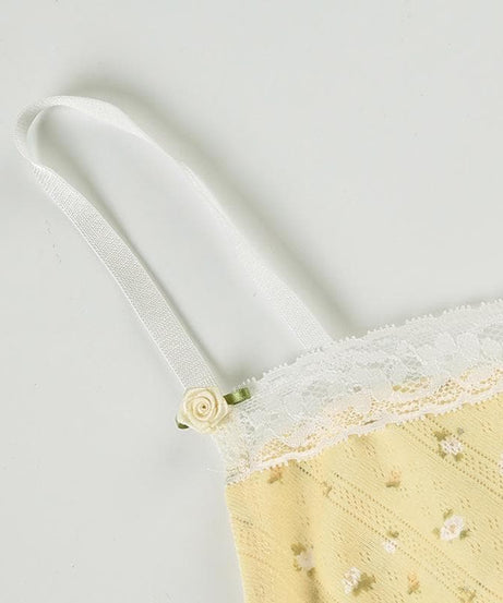 Cottagecore Dream: Dainty Yellow Floral Lace Cami Top – Your Sweet Fall Layering Essential
