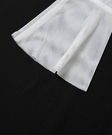 Dreamy Angelic Off-Shoulder Ruffle Tunic Top - Sheer Mesh Long Sleeves for Enchanting Fall Style