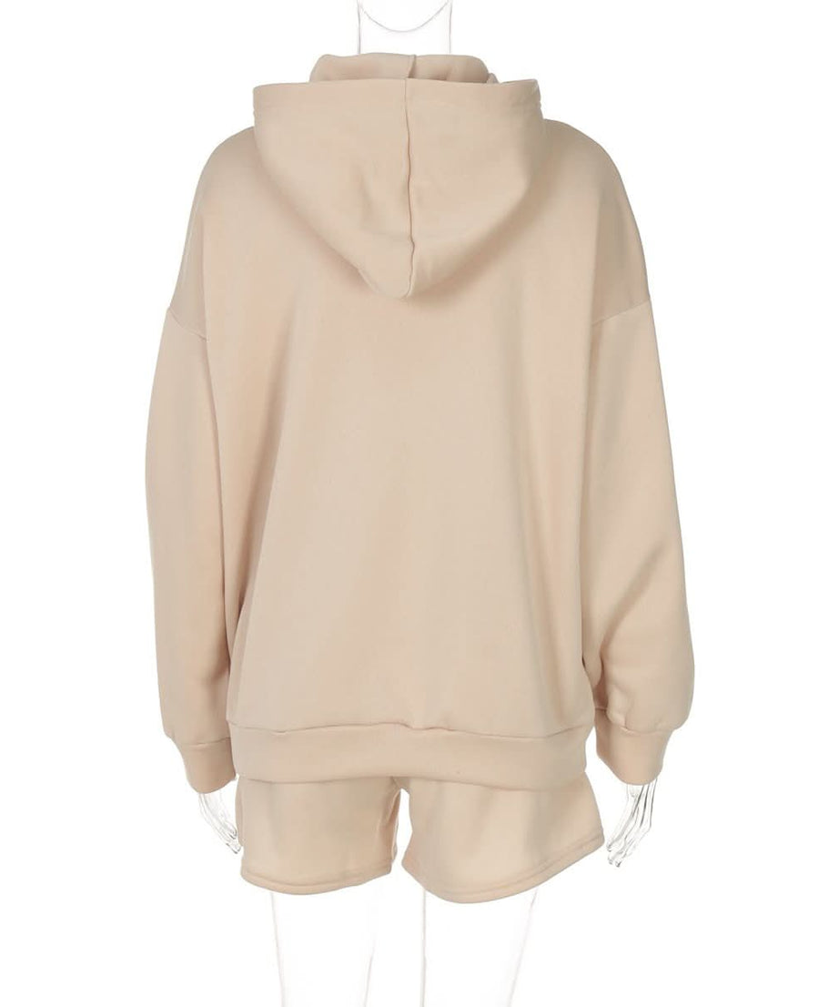 ADA Collegiate Comfort: Women's Oversized Hoodie & Shorts Lounge Set – Perfect for Fall!