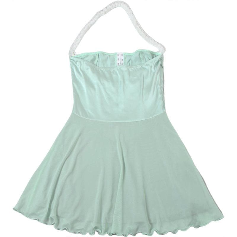 Enchanting Mint Green Halter Mini Dress | Resort & Holiday Chic