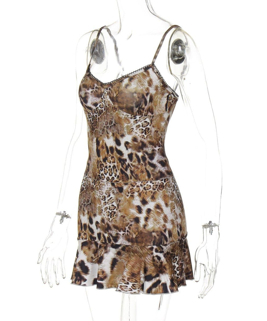 Fierce Fall Leopard Print Cami & Ruffle Mini Skirt Set | Y2K Night Out Ready
