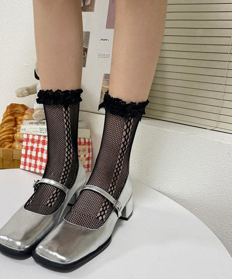Sweetheart Coquette Bowknot Lace Ankle Socks - Whimsical Fall Fashion for Women