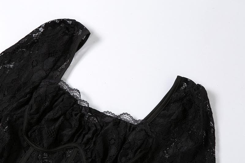 Sultry Black Lace Off-The-Shoulder Maxi Dress with Thigh Slit - Perfect for Fall & Holiday Galas