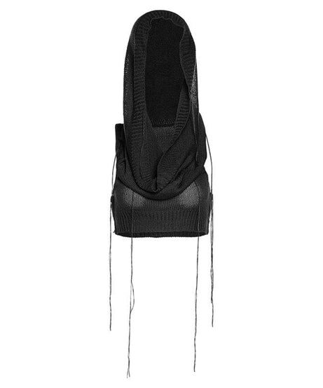 Edgy Knit Sleeveless Hooded Crop Top for Fall – Chic Streetwear Essential