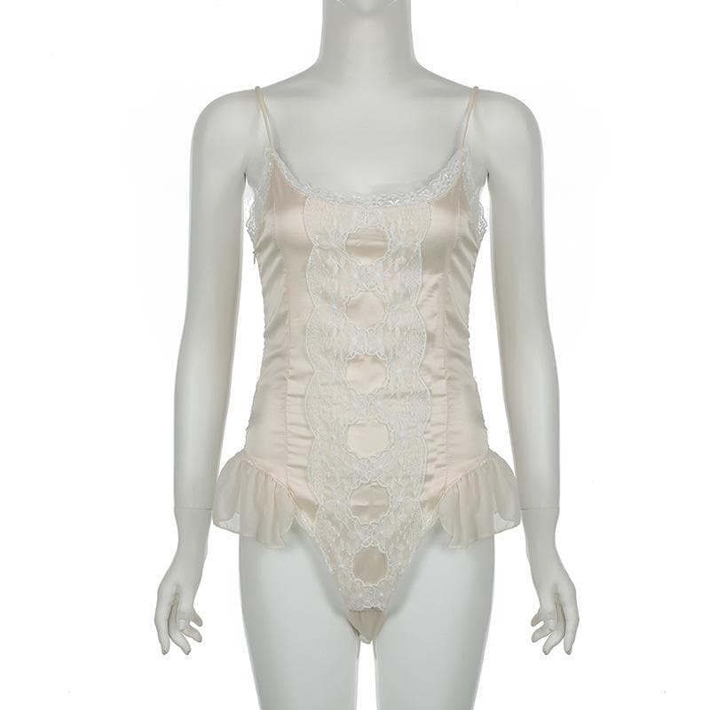 Luxurious Lace & Satin Bodysuit - Your Essential for Fall Layering & Holiday Glam