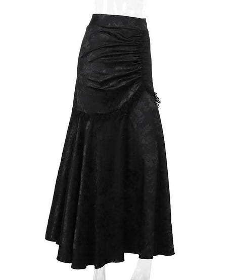 Fall Enchantress Ruched Maxi Skirt - Elegant Mermaid Silhouette for Halloween & Holiday Parties