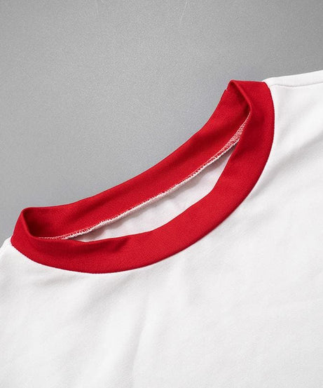 Game Day Ready '55' Crop Top | Women's Retro Ringer Tee with Chic Tie Sleeves