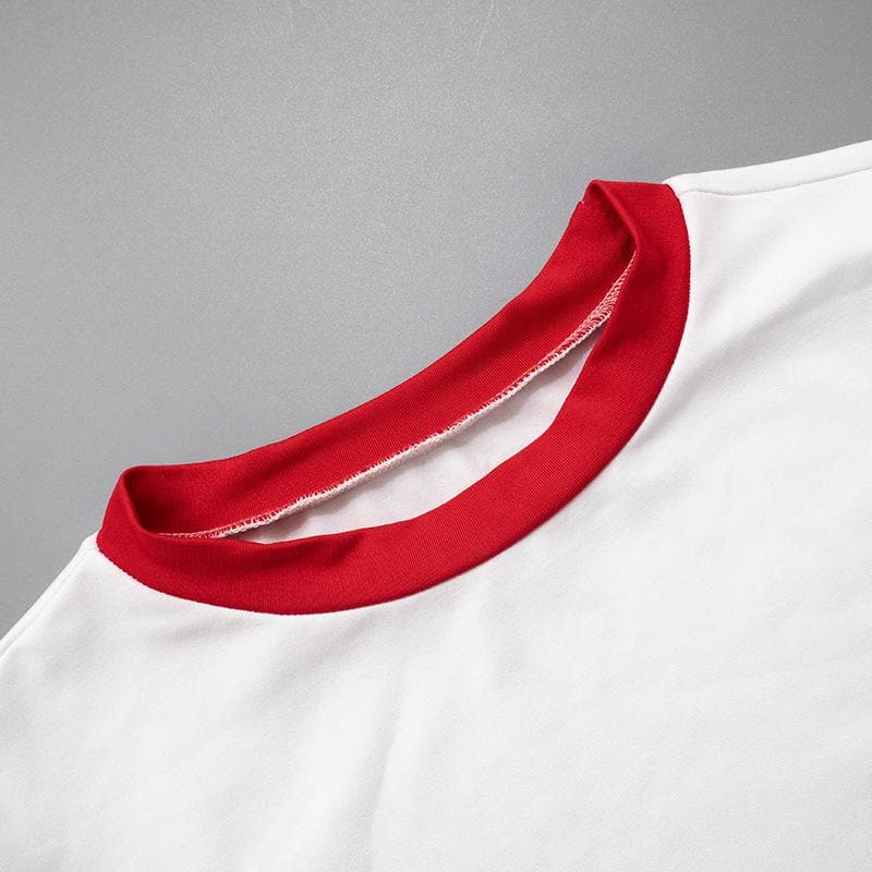 Game Day Ready '55' Crop Top | Women's Retro Ringer Tee with Chic Tie Sleeves