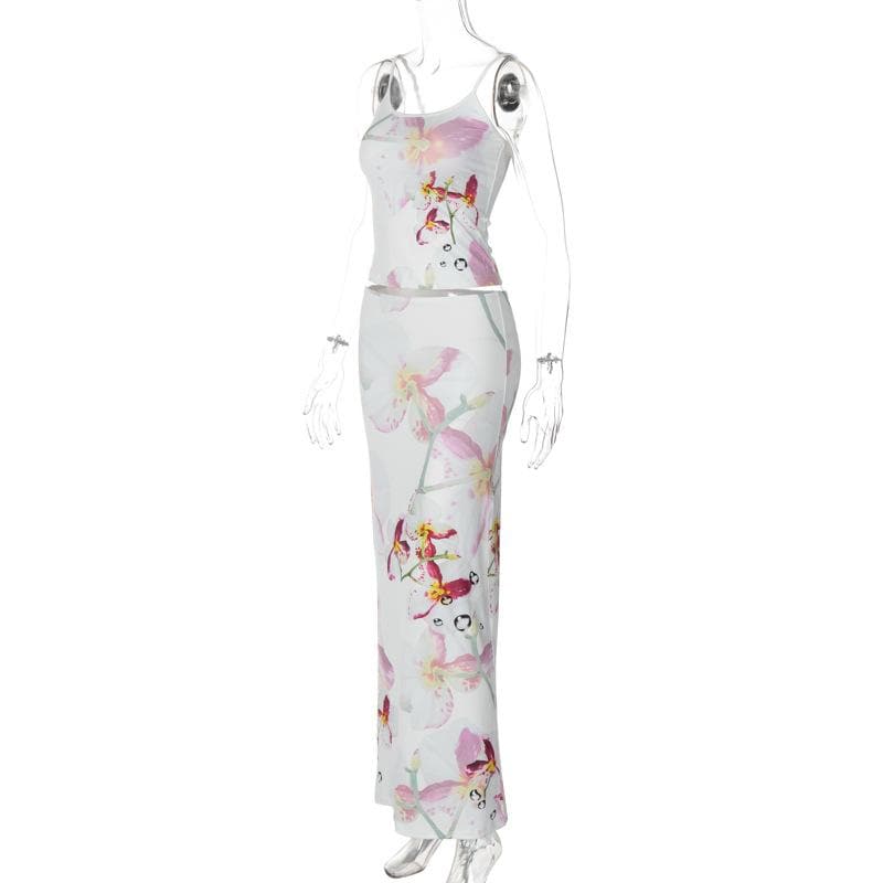 Effortless Orchid Bloom Two-Piece Maxi Set - Perfect for Your Fall Getaway or Resort Escape