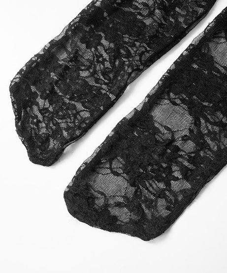 Sultry Black Lace Off-Shoulder Crop Top & Mini Skirt Set - Perfect for Fall Nights & Halloween