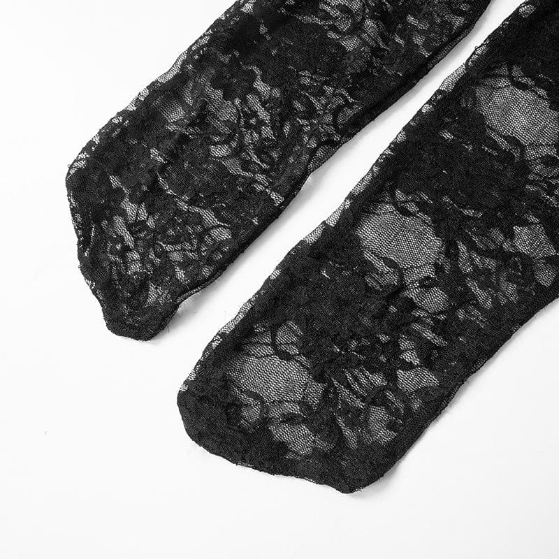 Sultry Black Lace Off-Shoulder Crop Top & Mini Skirt Set - Perfect for Fall Nights & Halloween