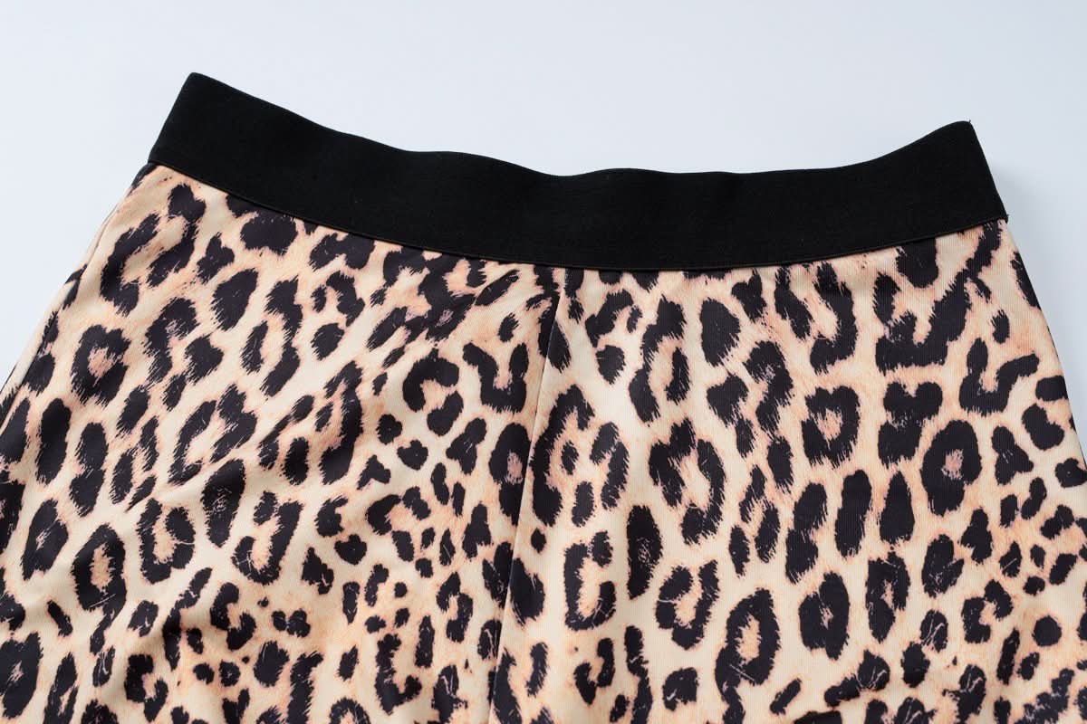 Unleash Your Inner Wild: Chic Leopard Flare Pant & Crop Top Set - Fall Trendsetter