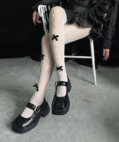 Coquette Red Bow Fishnet Tights | Halloween & Fall Fashion Must-Have