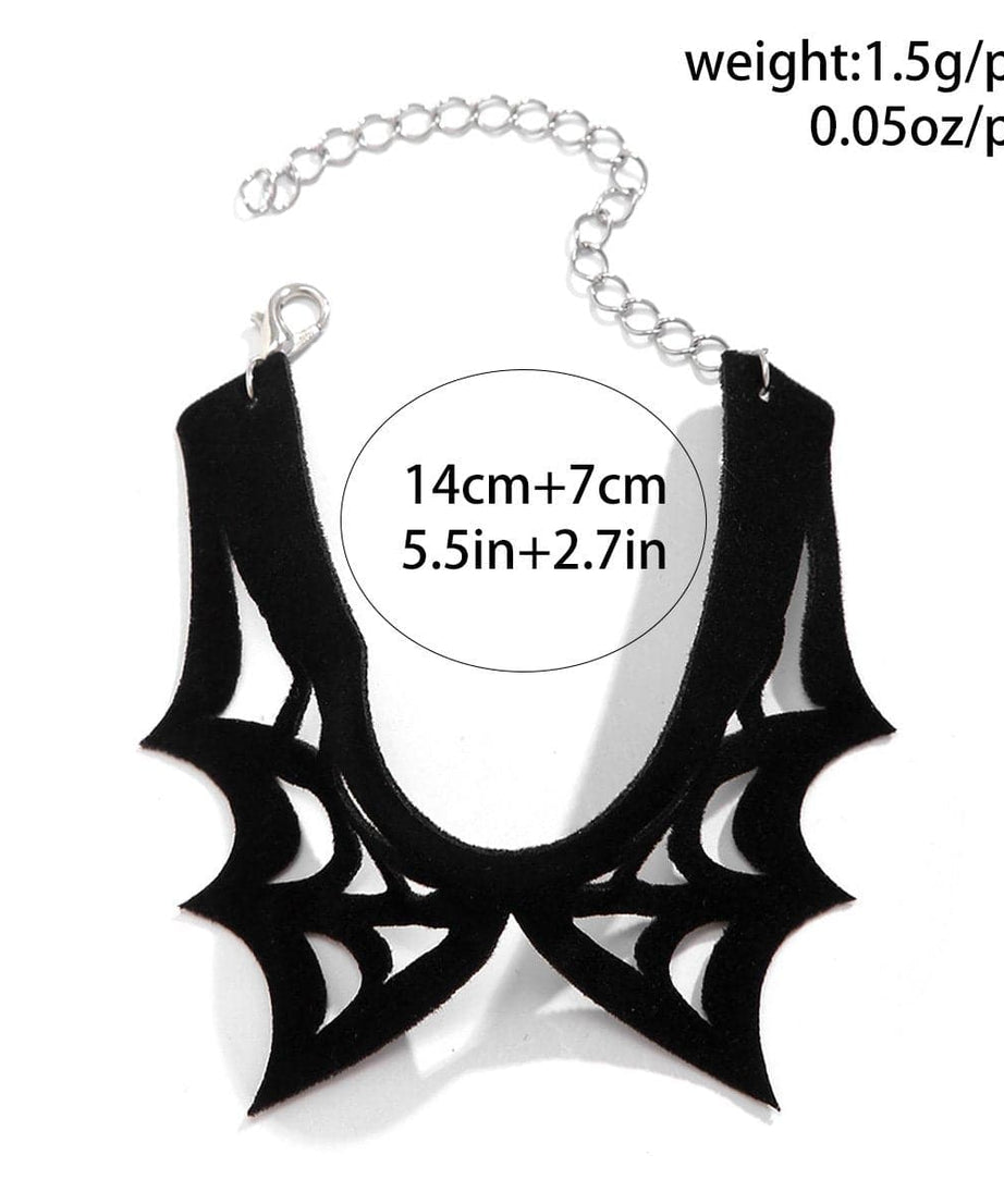 Gothic Velvet Spider Web Cuff Bracelet - Spooky Chic Halloween Accessory