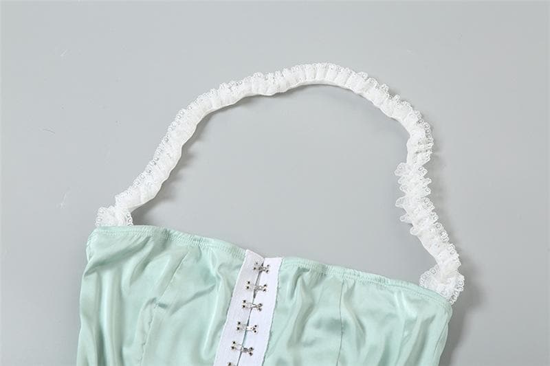 Enchanting Mint Green Halter Mini Dress | Resort & Holiday Chic