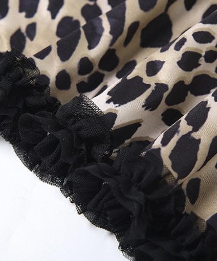 Fall Rendezvous: Luxe Leopard Ruffle Halter Maxi Dress – Your Head-Turning Style Statement