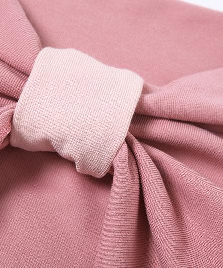 Blush Pink Cold Shoulder Knotted Crop Top - Trendy Long Sleeve & Strappy Fall Fashion for Women