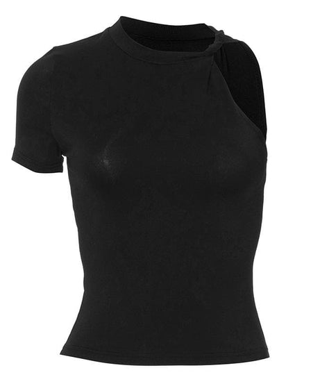 Chic Asymmetrical One-Shoulder Knit Top - Modern White Style for Fall