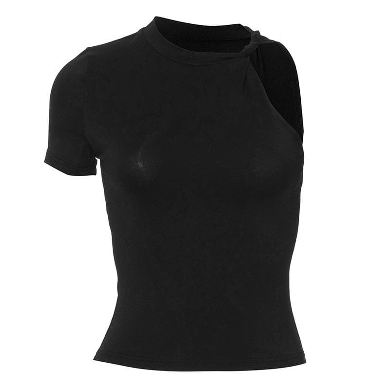 Chic Asymmetrical One-Shoulder Knit Top - Modern White Style for Fall