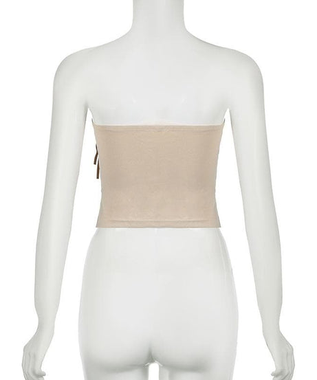 Fall Fringe Flair: Boho Layered Lace & Ruffle Tube Top for Women