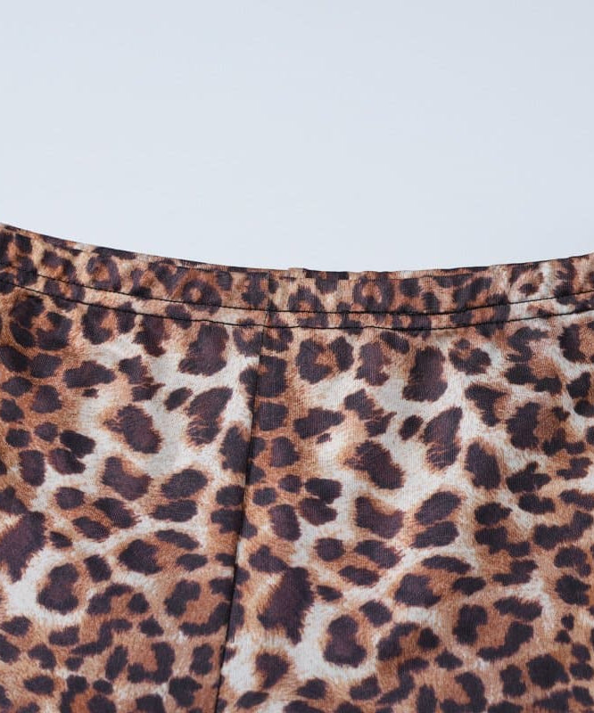 Fierce Leopard Print Sheer Mesh Co-ord Set - Trendy Fall Top & Shorts