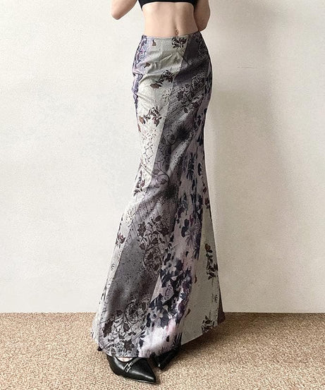 Bohemian Dream Fall Floral Patchwork Maxi Skirt for Women
