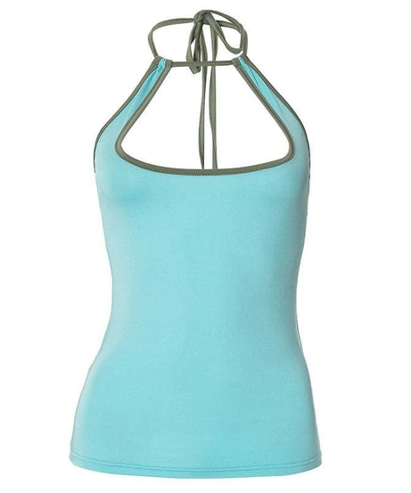 Chic Contrast Trim Halter Bodysuit - Your Fall Evening Statement Piece