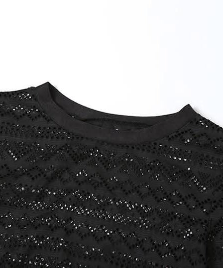 Mystic Sheer Knit Crop Top & Leggings Set | Fall Getaway & Halloween Ready Co-ord