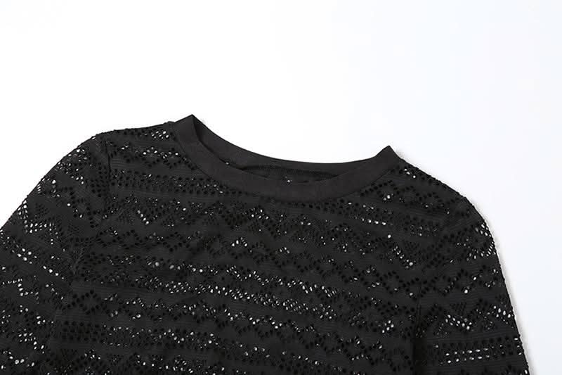 Mystic Sheer Knit Crop Top & Leggings Set | Fall Getaway & Halloween Ready Co-ord