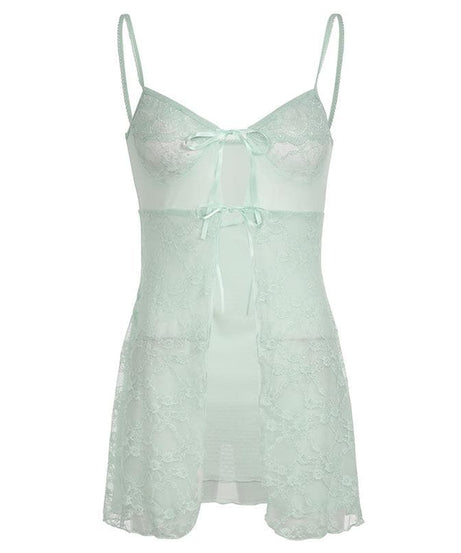 Whisper Blue Coquette Sheer Lace Tie-Front Top – Ethereal Fall Layering & Date Night Chic