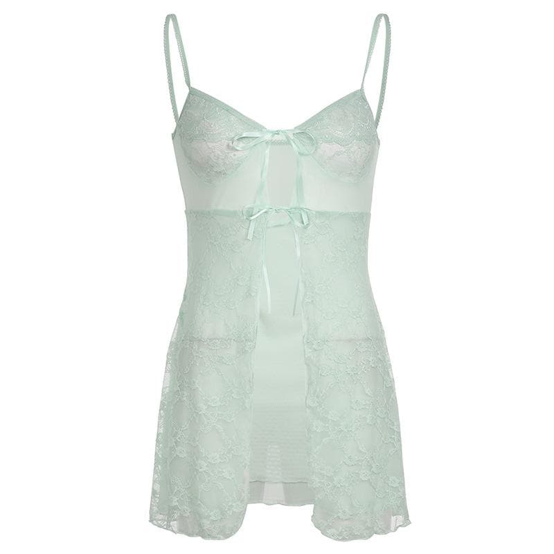 Whisper Blue Coquette Sheer Lace Tie-Front Top – Ethereal Fall Layering & Date Night Chic