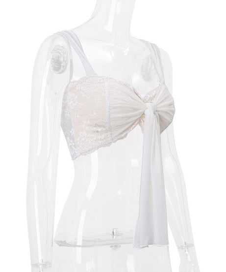 Chic Coquette Lace Bow-Knot Crop Cami Top - Fall Fashion Must-Have