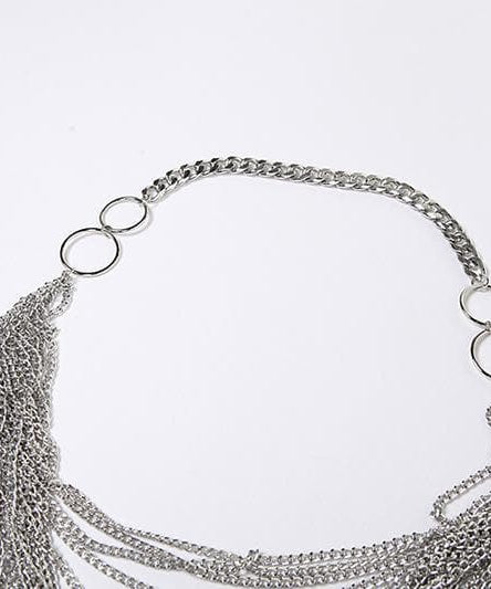 Dazzling Silver Chainmail Halter Top - Edgy Party, Halloween & NYE Statement Crop