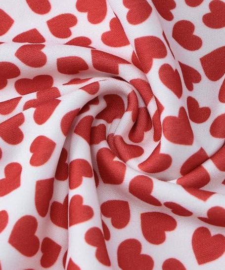 Fall Romance: Flirty Heart Print Strapless Midi Dress with Slit & Bow – Your Perfect Date Night & Getaway Look