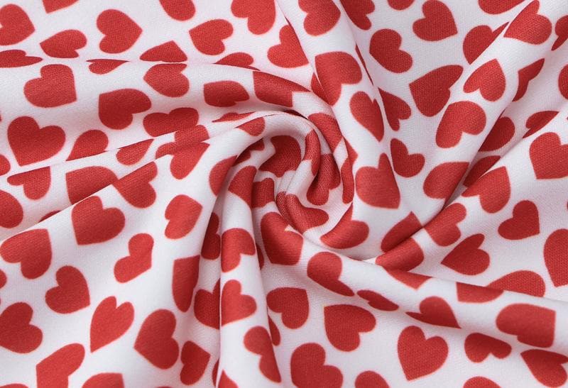 Fall Romance: Flirty Heart Print Strapless Midi Dress with Slit & Bow – Your Perfect Date Night & Getaway Look