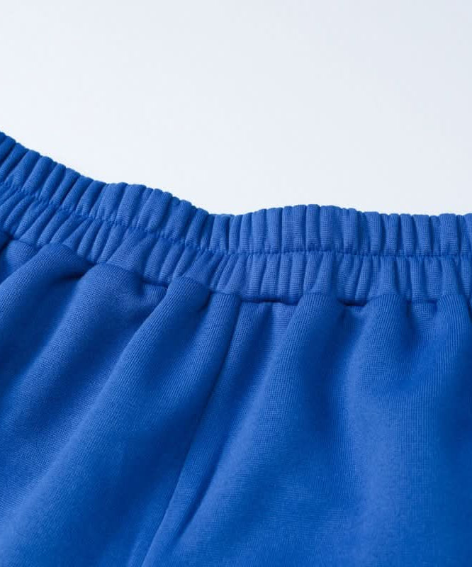 Cozy Chic Fall: Royal Blue Cropped Zip Sweatshirt & Wide-Leg Pant Set