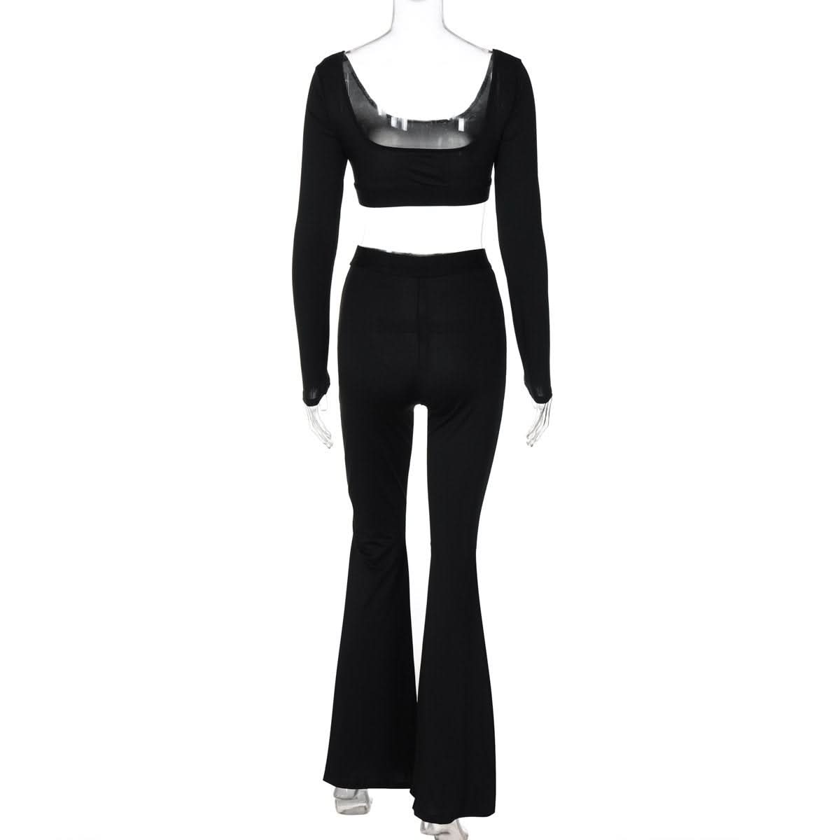 Unleash Your Inner Wild: Chic Leopard Flare Pant & Crop Top Set - Fall Trendsetter