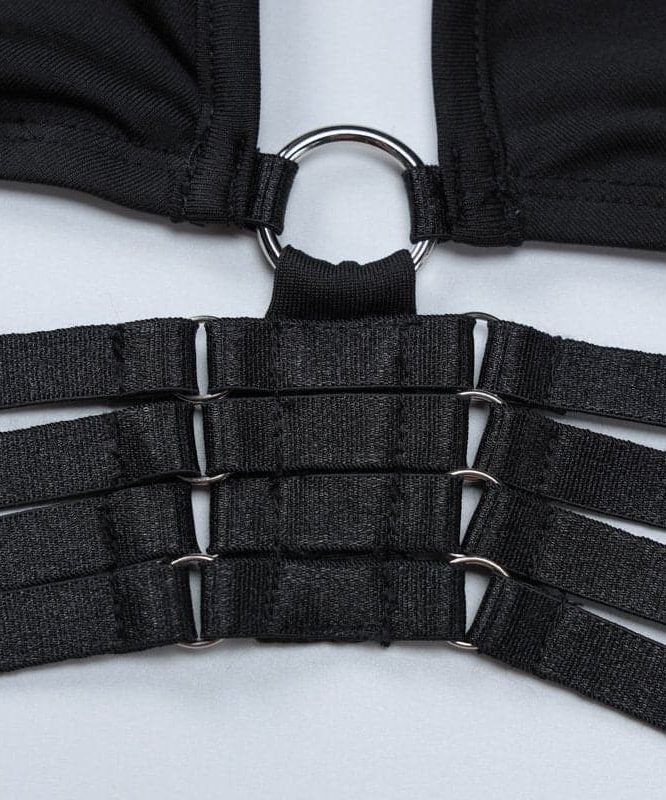 Fall Nights Out: The 'Unleashed' Black O-Ring Cutout Long Sleeve Top & Wide Leg Pant Set