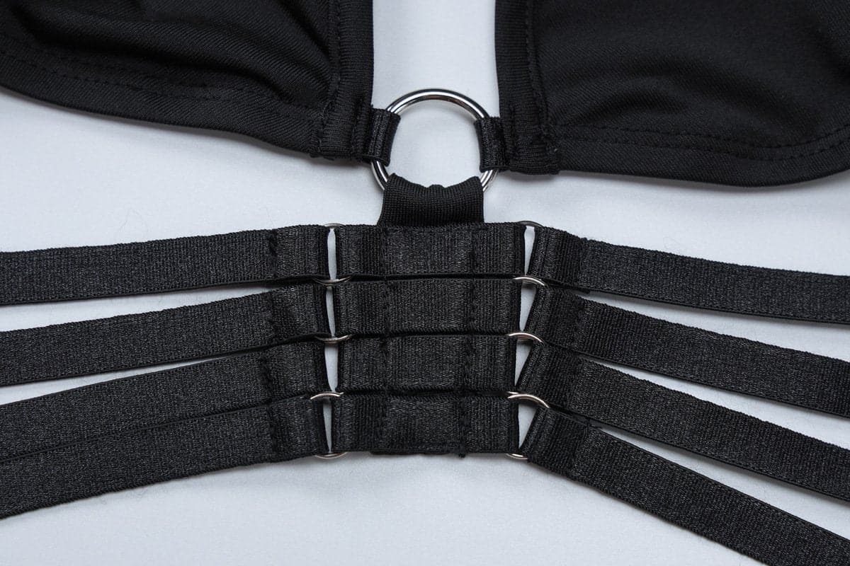 Fall Nights Out: The 'Unleashed' Black O-Ring Cutout Long Sleeve Top & Wide Leg Pant Set