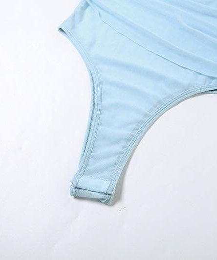 Effortless Chic: Sheer Ruched One-Shoulder Bodysuit - Your Fall Going-Out Essential!