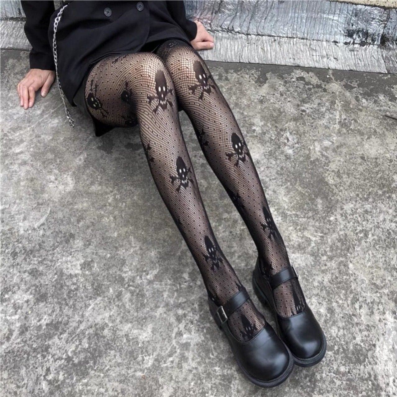 Creepy-Chic Spider Web Fishnet Tights for Women - Gothic Halloween Legwear