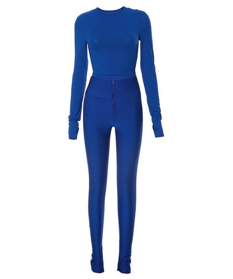 Royal Blue Long Sleeve High-Waist Legging Set - Your Go-To Fall Athleisure & Lounge Staple
