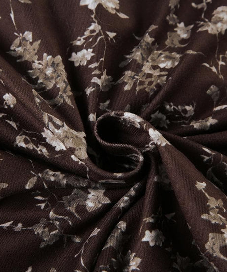 Autumn Bloom Brown Floral Sweetheart Top - Chic Puff Sleeve Ruffle Blouse