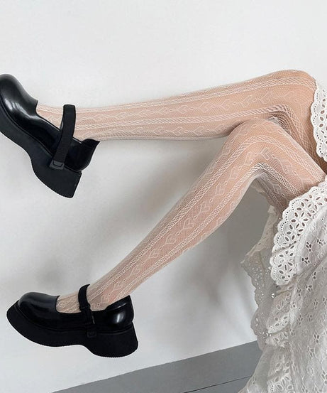 Dark Romance Hollow Heart Fishnet Tights - Your Essential Fall & Halloween Statement