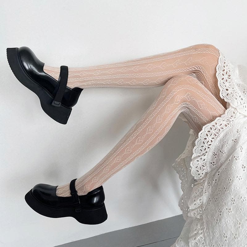 Dark Romance Hollow Heart Fishnet Tights - Your Essential Fall & Halloween Statement