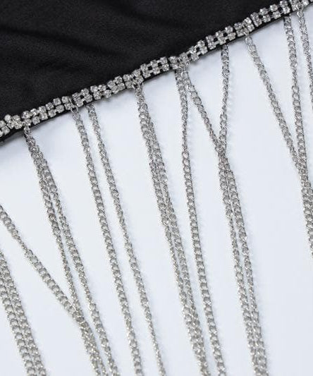 Dazzling Chain Tassel Strapless Mini Dress - Your Ultimate Fall & Holiday Party Statement