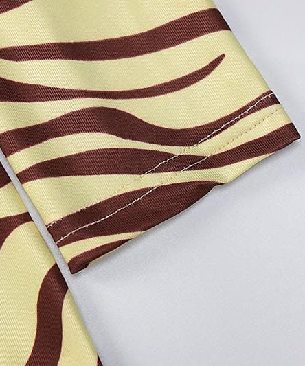 Daring Fall Zebra Print Lace-Up Bodycon Midi Dress - Long Sleeve Statement Style