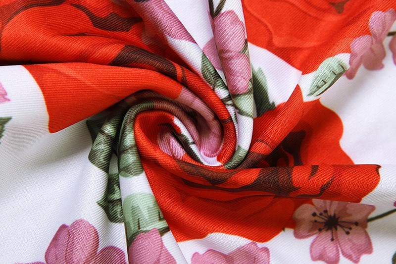 Romantic Red Rose Floral Cami & Maxi Skirt Set - Fall Chic Two-Piece Outfit for Women