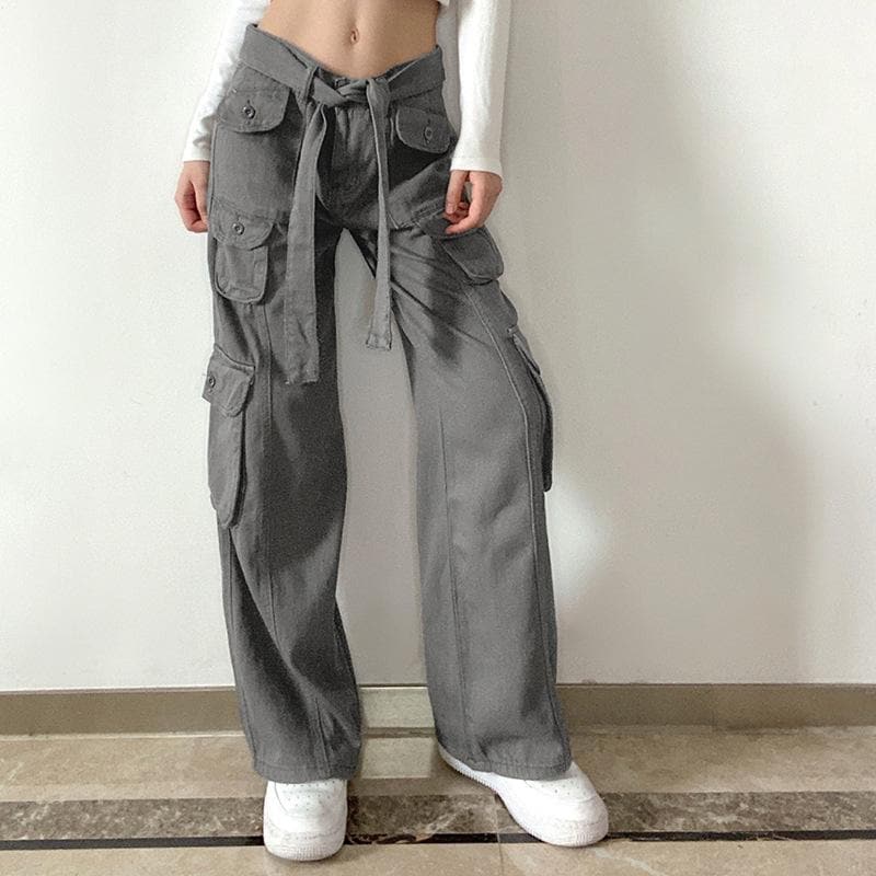 Y2K Revival Baggy Cargo Pants for Women - Effortless Fall Street Style
